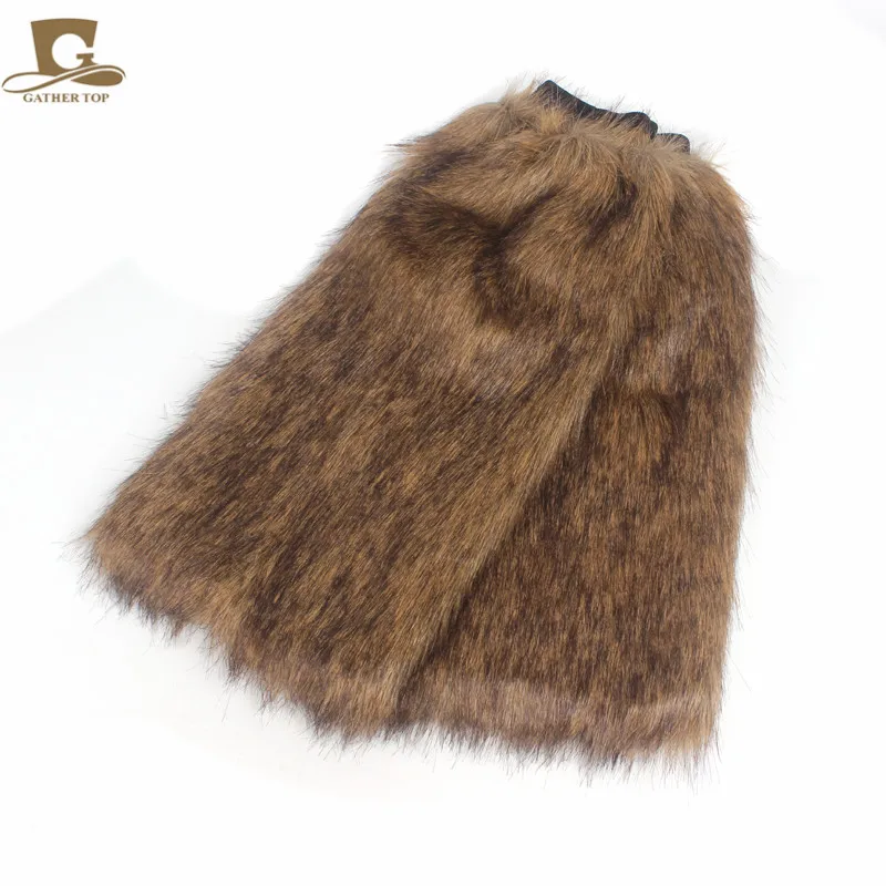 Розница женские теплые зимние гетры в римском стиле из искусственного меха 40 см