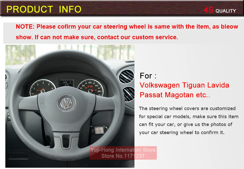 Yuji-Hong Чехлы рулевого колеса автомобиля чехол для Volkswagen VW Tiguan Lavida Passat B7 Jetta Mk6 прошитая вручную искусственная кожа