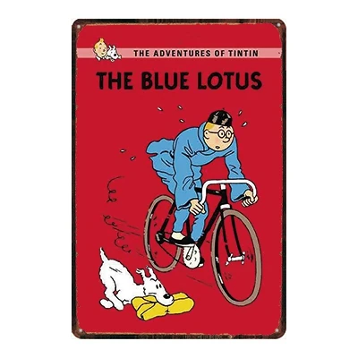 DU2218 Tintin мультфильм жестяная вывеска металлическая тарелка потертый шик железная живопись детская комната настенный бар домашнее искусство Ремесло Декор 30X20 см DU-2217 - Цвет: DU2218