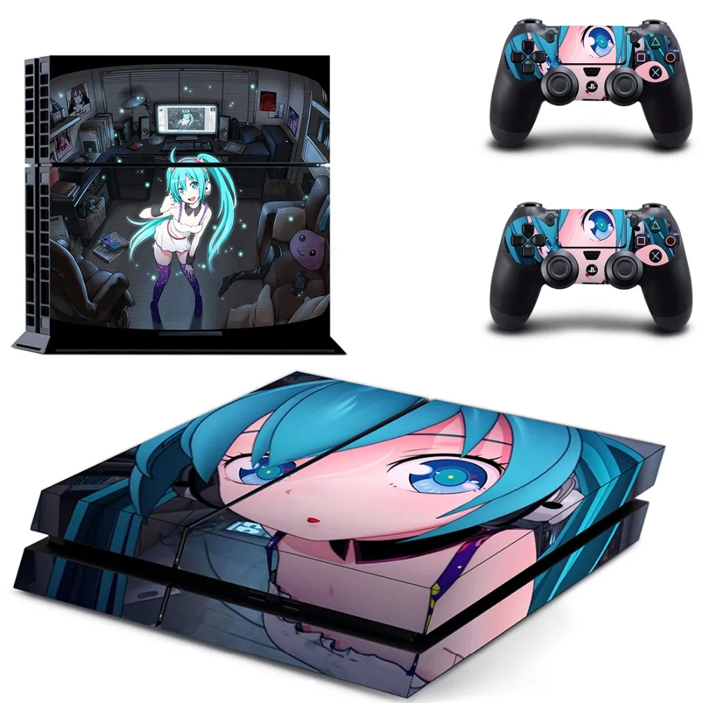 Виниловая наклейка аниме Cute Girl Miku Tokisaki Kurumi PS4 для Playstation 4 консоли и 2 контроллера