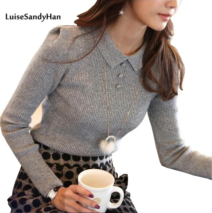 2016 женский свитер пуловер модный осенний зимний теплый с вырезом Повседневный