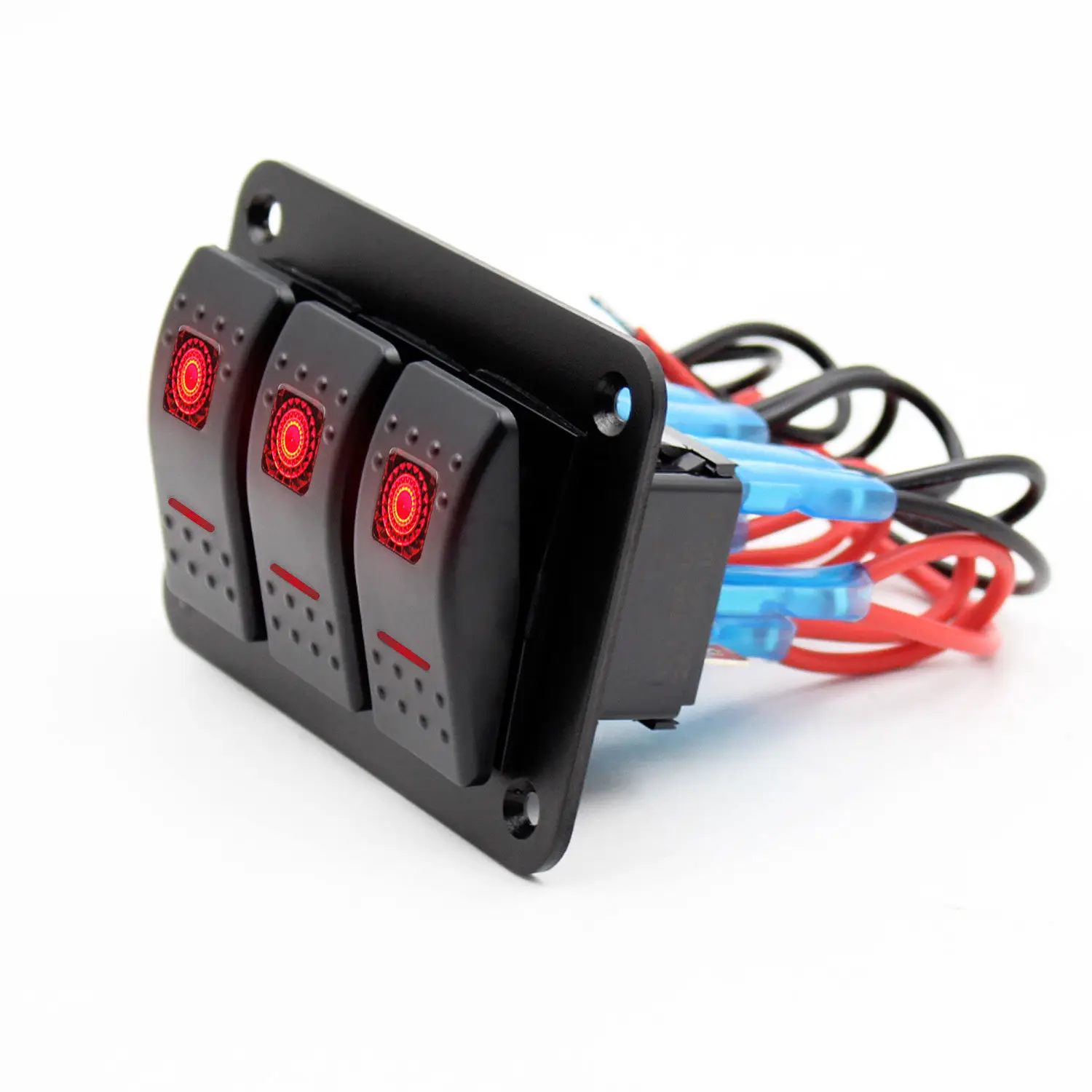 12V-24V 3 Gang красный кулисный переключатель Панель автомат защити цепи лодка морской