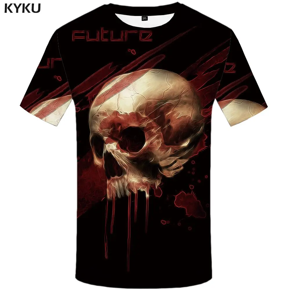 3d t shirt 13 Повседневная мужская футболка KYKU, черная футболка с 3D-принтом черепа и флага Великобритании, в стиле панк-рок, лето - Цвет: 3d t shirt 13