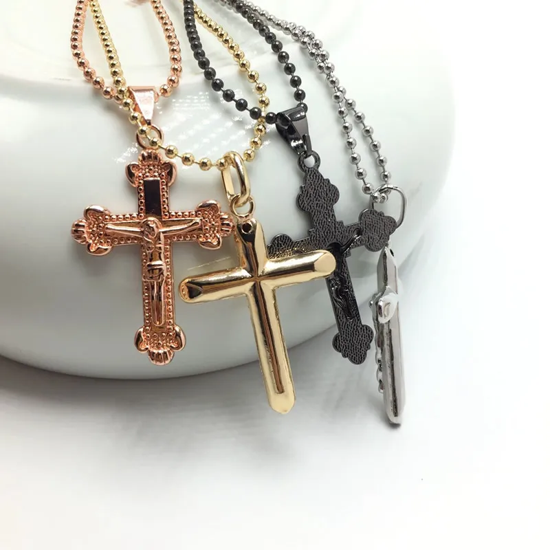 Fashion Trendy Stainless Steel Simple Little Cross Pendant Necklace For men or women jewelry 2019 4 colors Best Gift | Украшения и