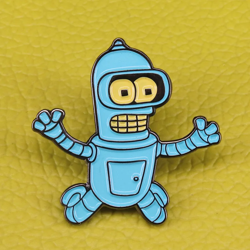 Бендер боевой робот брошь Futurama булавки милый мультфильм значок future world Приключения подарок