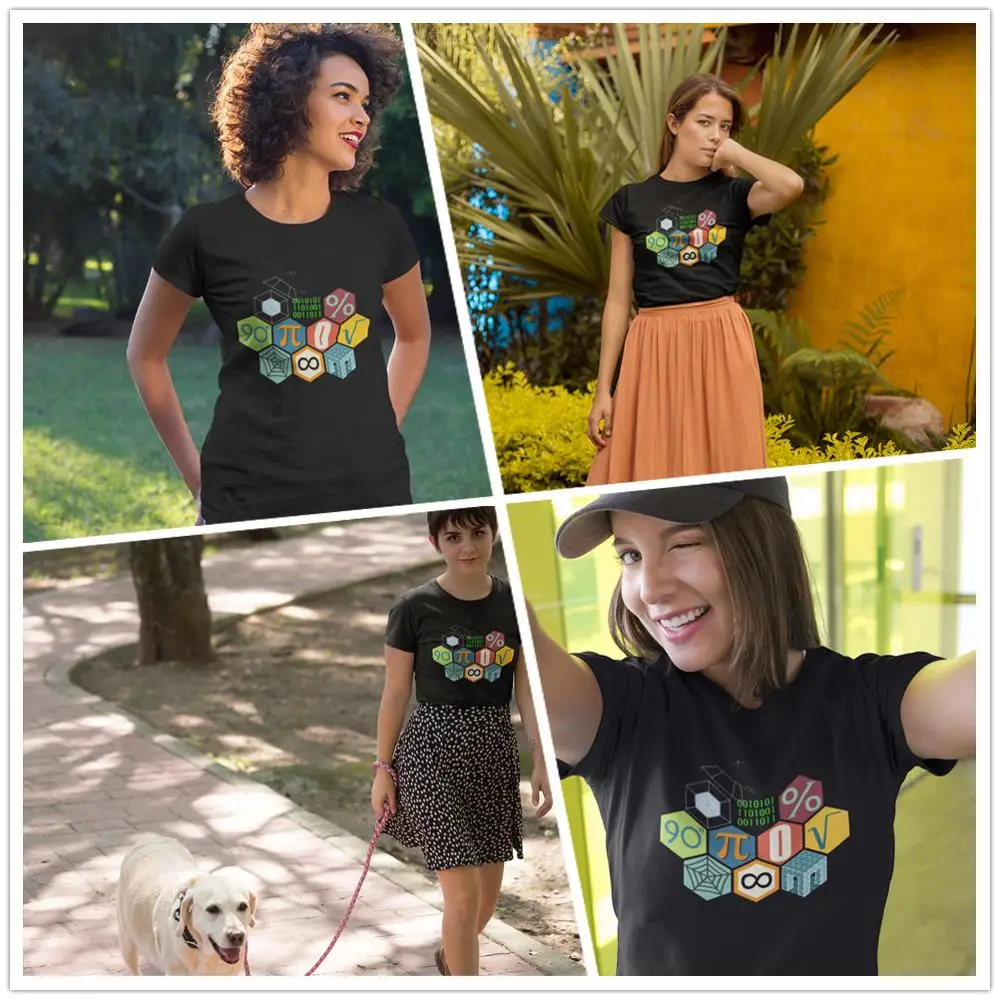 Однажды футболка Математика Футболка Модный XL Женская с короткими рукавами 100