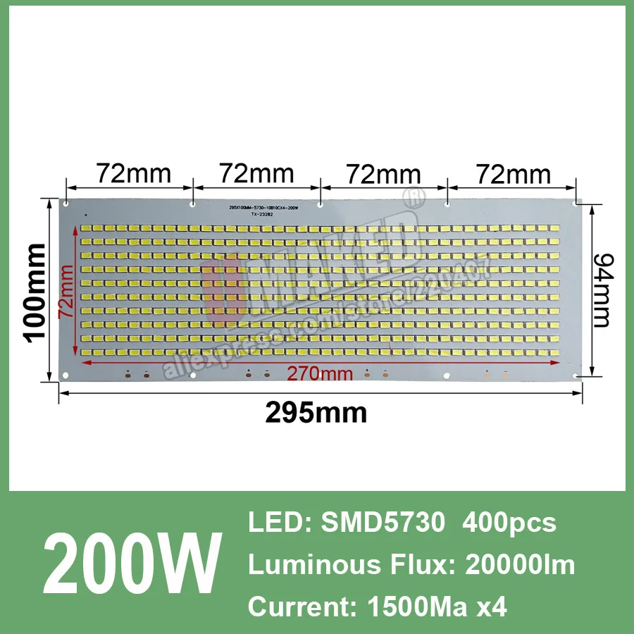 200W Светодиодный прожектор PCB 10 Вт 20 Вт 30 Вт 50 Вт 100 Вт 150 Вт 200 Вт SMD5730 светодиодная плата, светодиодный источник освещения для светодиодного прожектора - Испускаемый цвет: 200W