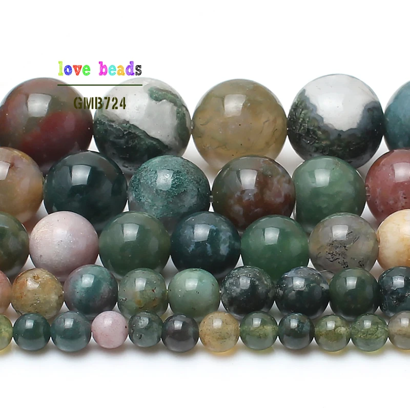 Бусины из натурального камня гладкие индийские Агаты оникс круглые бусины