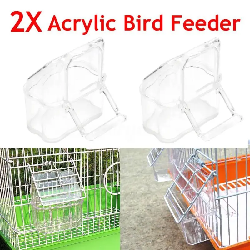 2 шт./компл. прозрачные пластиковые Канарские фишки кормушка для семян птиц