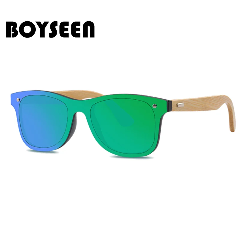 

BOYSEEN Retro Wood Sunglasses Men Bamboo Sunglass Women Brand Design Sport Goggles Gold Mirror Sun Glasses Shades lunette 317