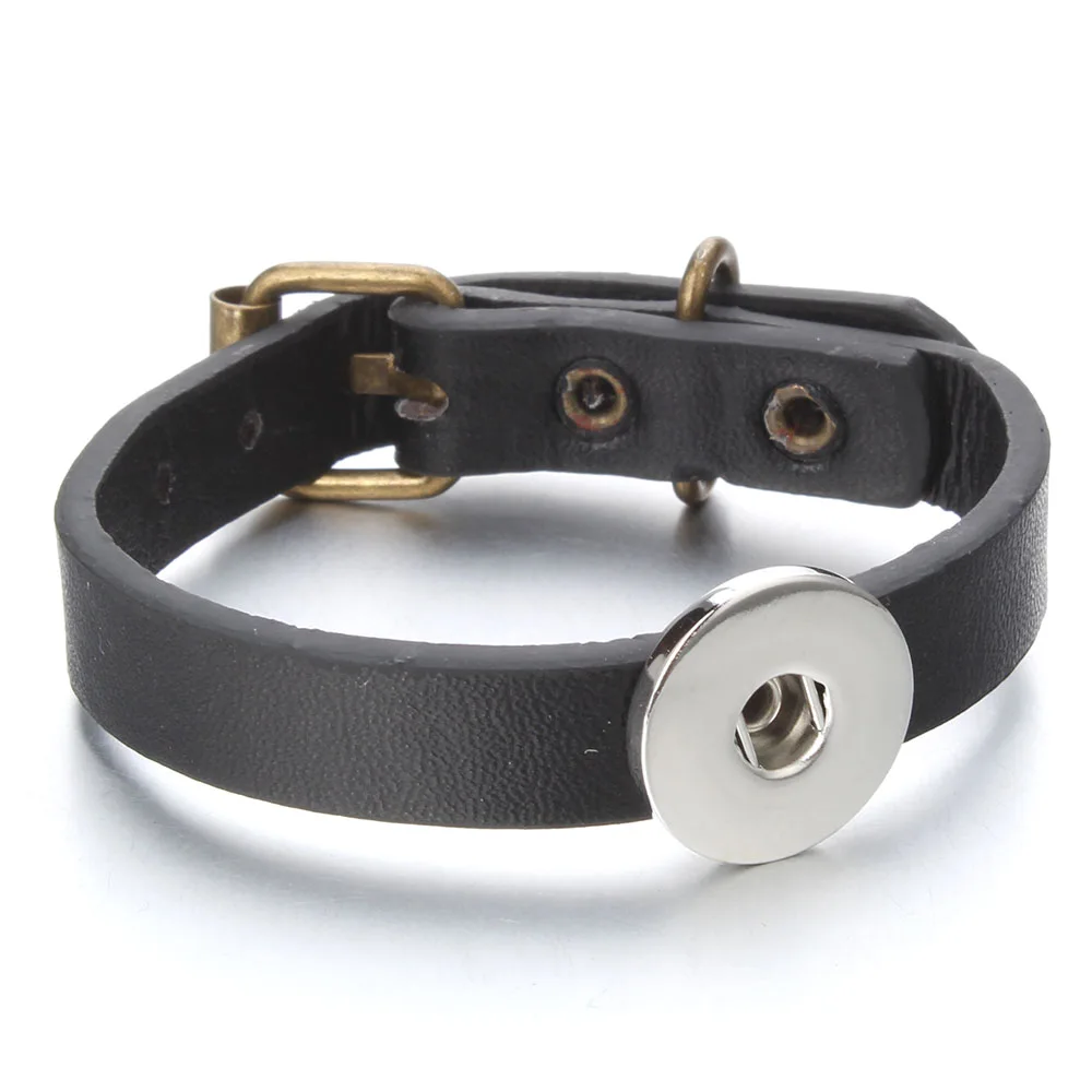 Хит продаж богемский кожаный браслет с кнопкой подходит для 18 мм кнопки