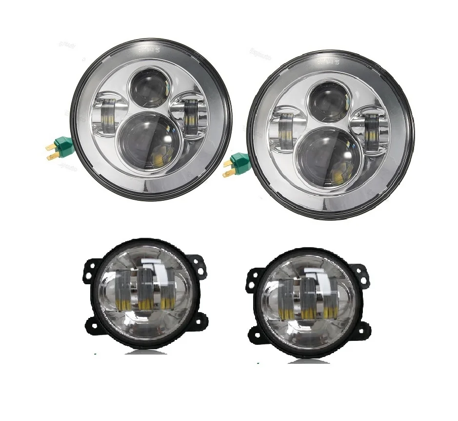

LED 7inch Headlights 40W 4''inch 30W Off Road LED Fog Lamps for Jeep Wrangler JK TJ LJ car accessories