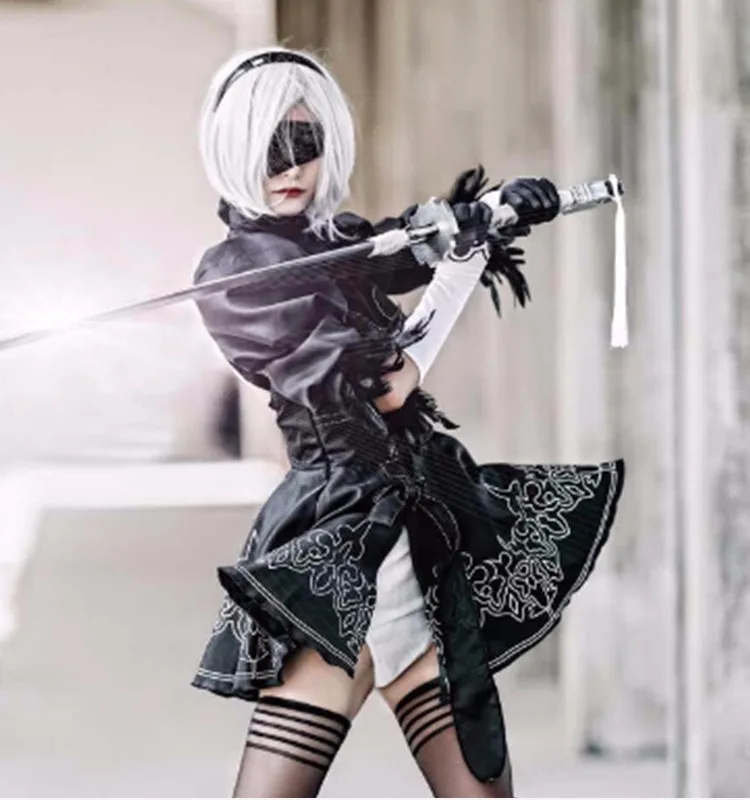 

Yorha 2B Outfit Games Suit Women Role Play Costumes Girls Halloween Party Fancy Dress