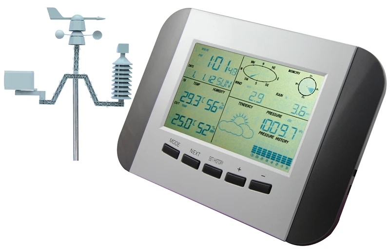 Профессиональная Метеостанция 100 м термометр датчик влажности дождя давления с