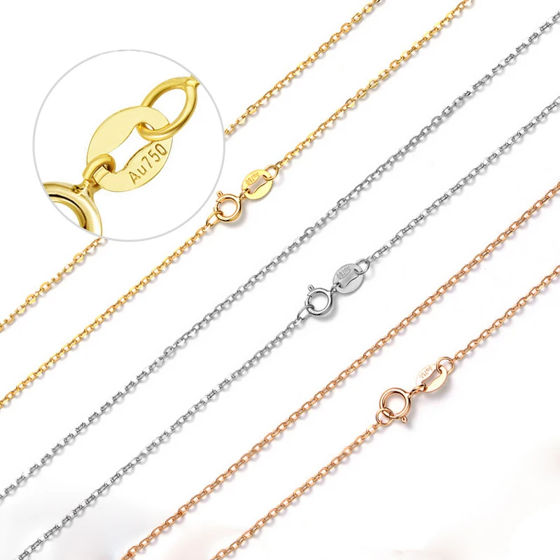 

Lnngy Pure 18K Solid Gold O Shape Chain Necklace For Women Lovers' 2023 Trending Delicate Necklaces Wedding Jewerly Collares