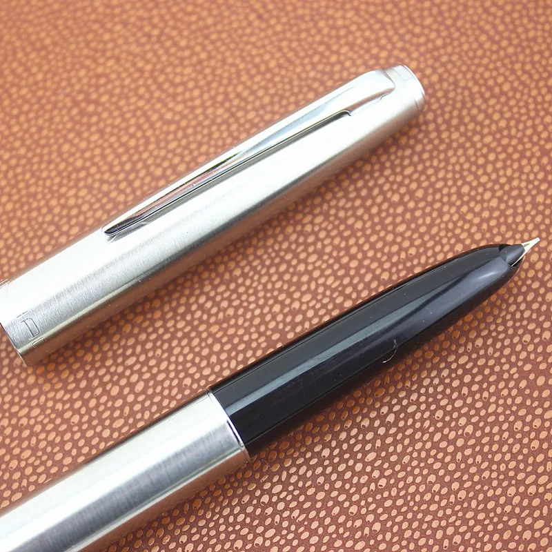 Jinhao 911 чистая Серебряная стальная перьевая ручка с 0 38 мм дополнительный тонкий