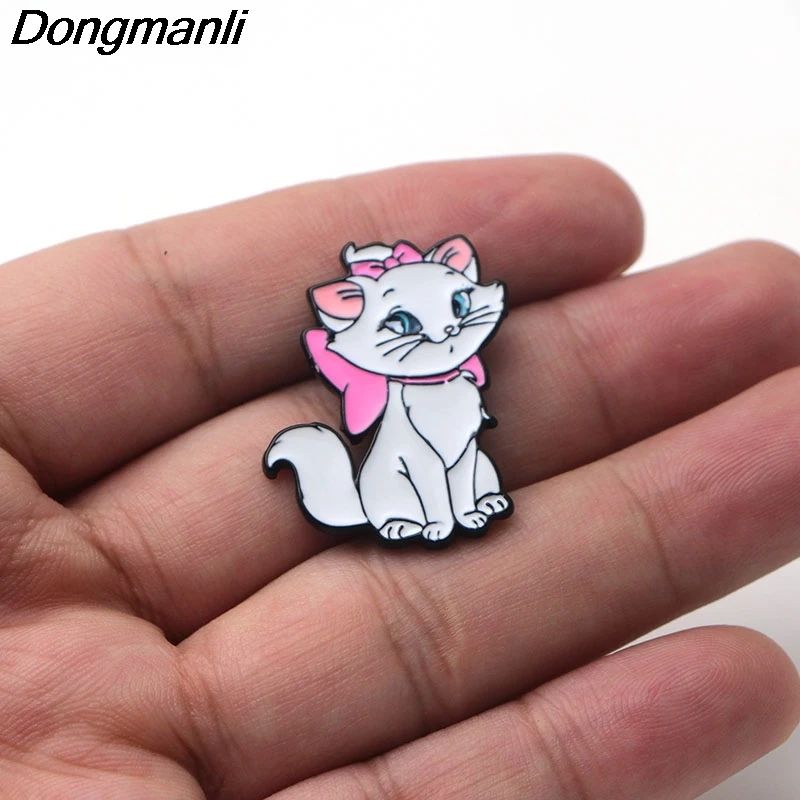 M1819 DMLSKY мода Marie Cat Эмаль Булавка мультфильм Милая брошь значки на одежду значки животные булавки