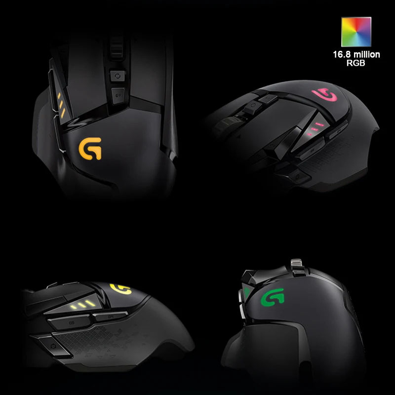 Оригинальная Проводная игровая мышь logitech G502 RGB для мыши геймера поддержка