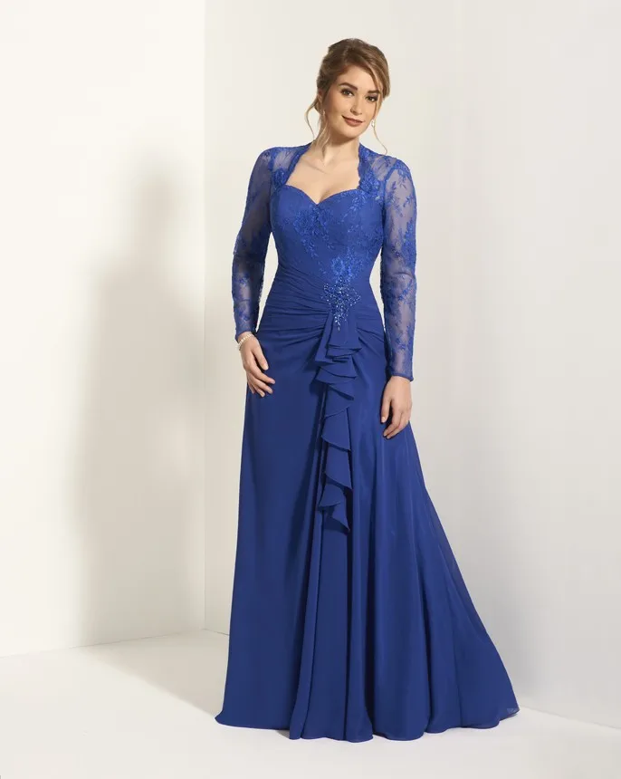 Простые королевский синий кружева мать свадебные платья платье линии невесты