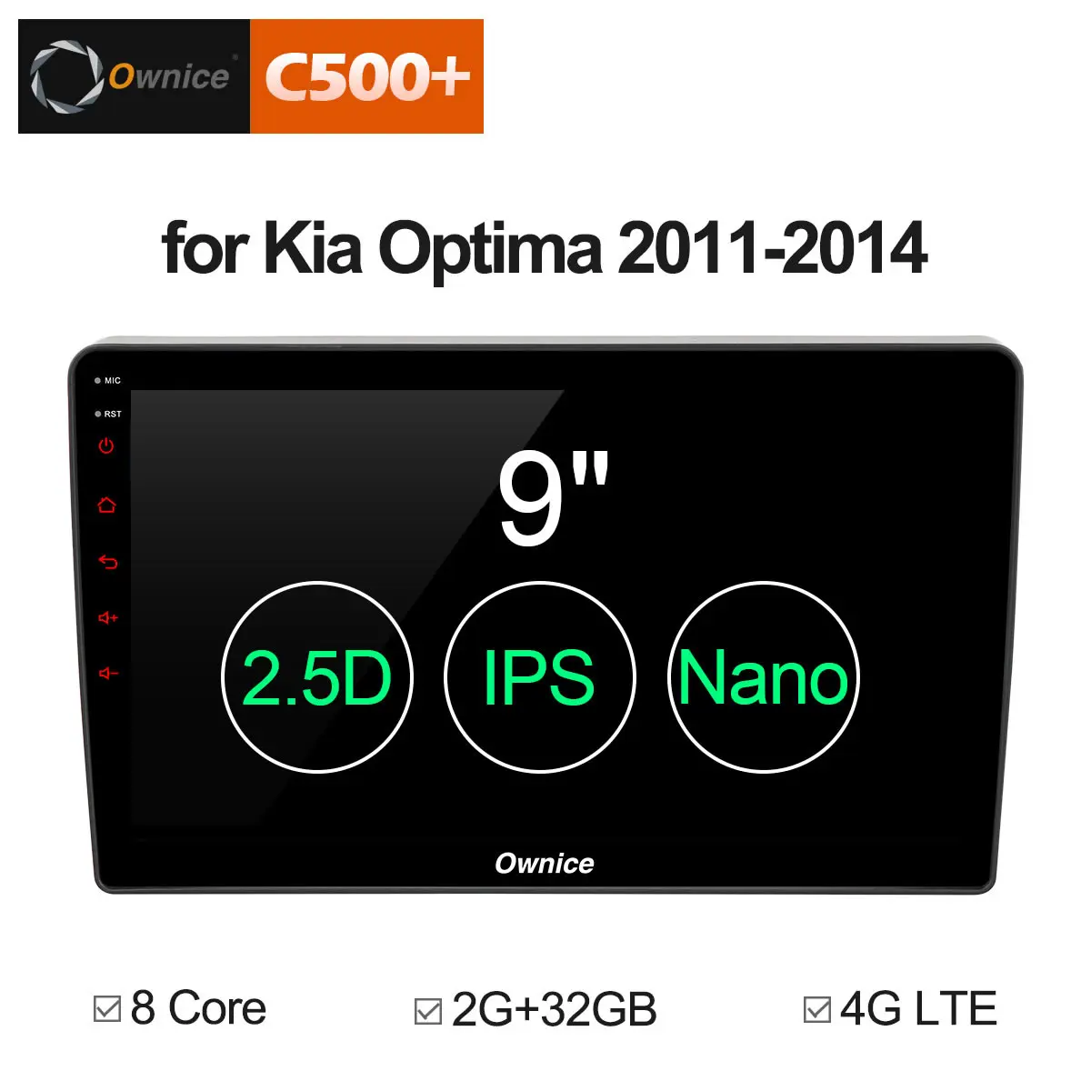 Ownice C500 + G10 Octa Core 9 дюймов android 8 1 Автомобильный мультимедийный плеер для KIA Оптима