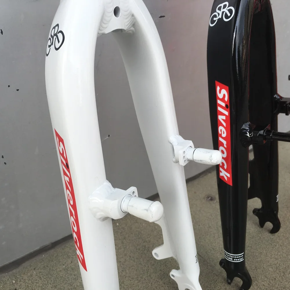 Silverock Велосипедная вилка 2" 451 406 из алюминиевого сплава BMX Kids Minivelo, дисковые тормоза, v-образные тормоза, жесткие прямые вилки 28,6 мм 1 1/8"