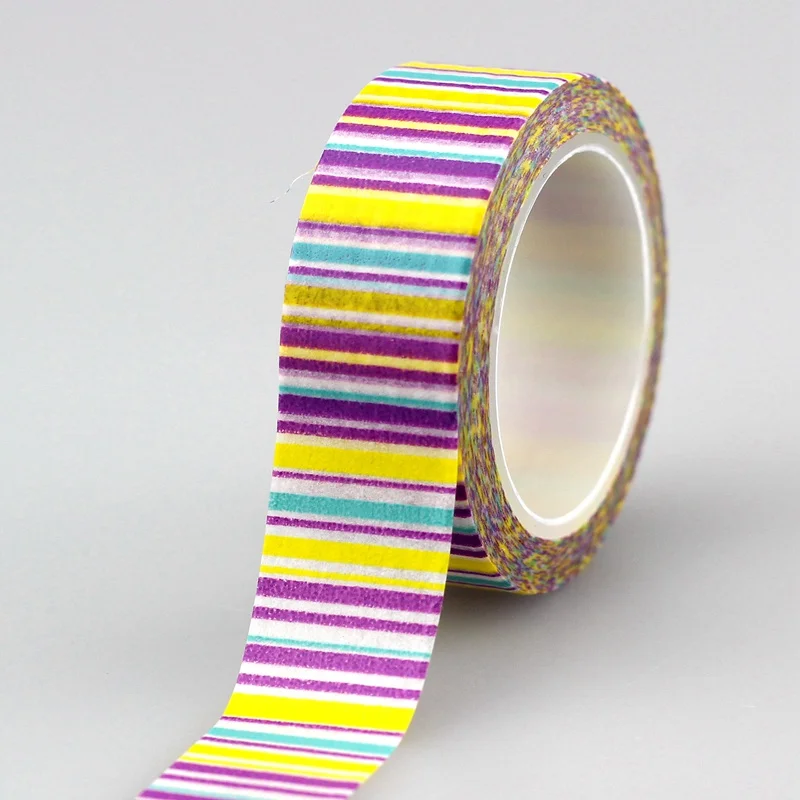 colorful lines 10 м розовые цветы васи лента бумага с яркими клеточками Скрапбукинг маскирующая лента такса клейкая наклейка декоративные канцелярские ленты - Цвет: colorful lines