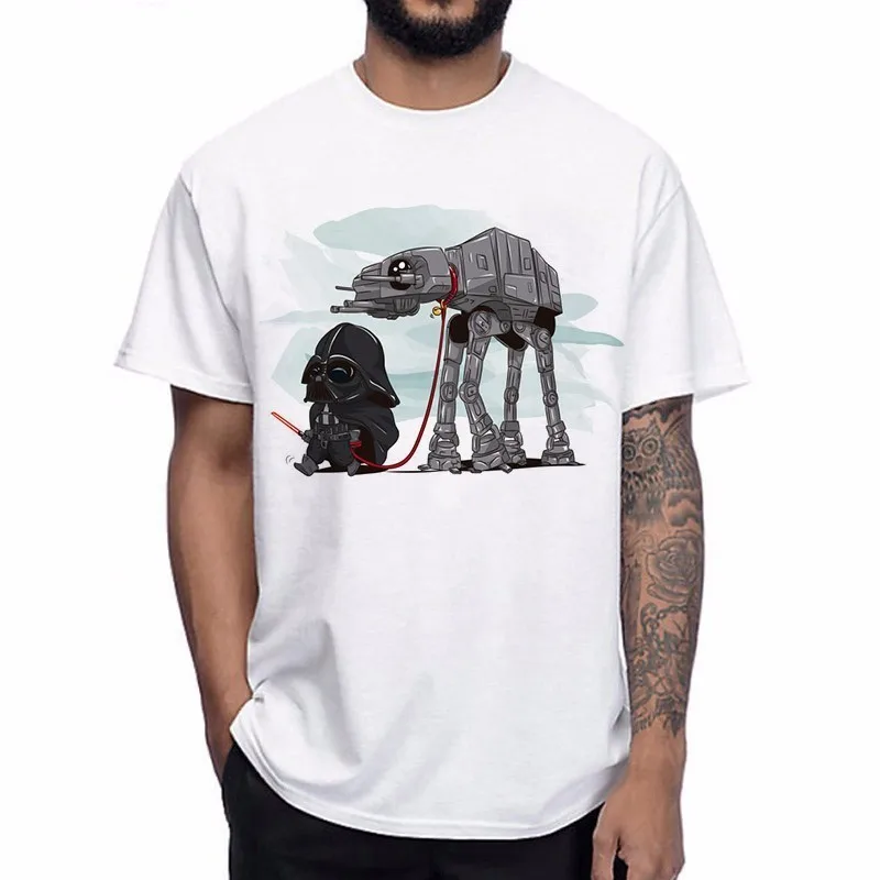 Футболка Star Wars Для мужчин Летняя короткая футболка с героями из японского аниме «смешные мужские футболки Звездные войны Робот Футболка с принтом Дарта Вейдера футболка Yoda принт топ, футболка, рубашка Homme - Цвет: 1906
