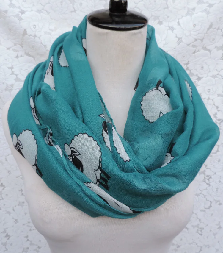 Бесплатная доставка новинка 2018 Модный женский синий белый цвет милый шарф петля