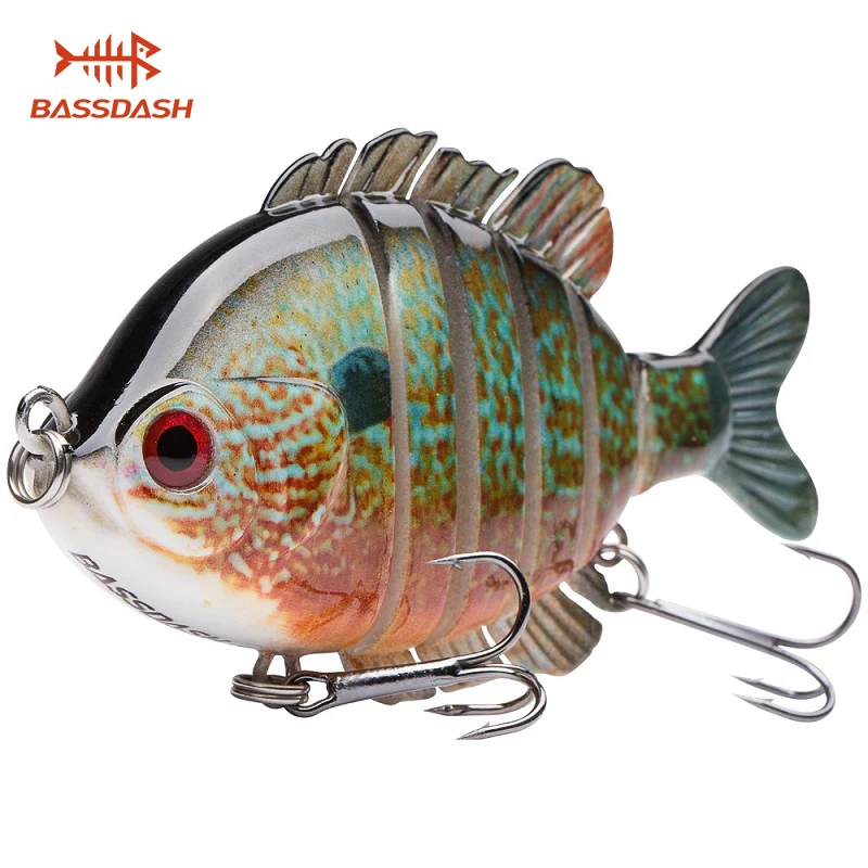 Bassdash SwimPanfish Multi Jointed Panfish Bluegill Swimbaits Topwater Hard Bass Fishing Crank Lure 24g/8.8cm 4 Colors|Наживки для