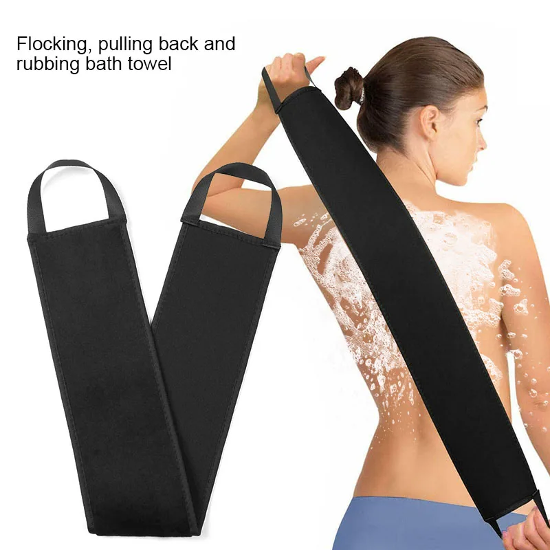 

2019 New arrival Professional Back Scrubbing Towel Oil Applicator Flocking Cleaning Body Skin Care Cloth