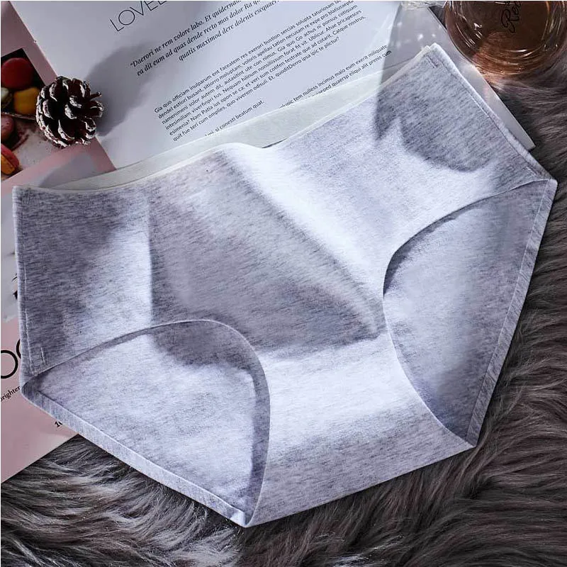gray exy, женские трусики, модные женские шорты, хлопковые трусы, женское нижнее белье, одноцветные бесшовные трусики для девушек, женские трусики, размеры - Цвет: gray