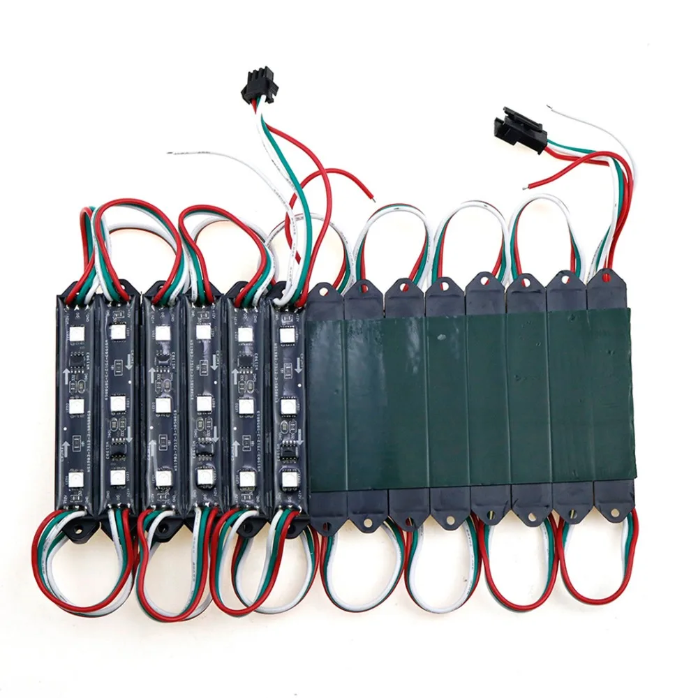 DC 12 В 20 шт. Светодиодный модуль WS2811 DMX 3 светодиодный SMD5050 RGB Водонепроницаемый светодиодный пиксель цифровой свет Матрица черный/белый доска IL0