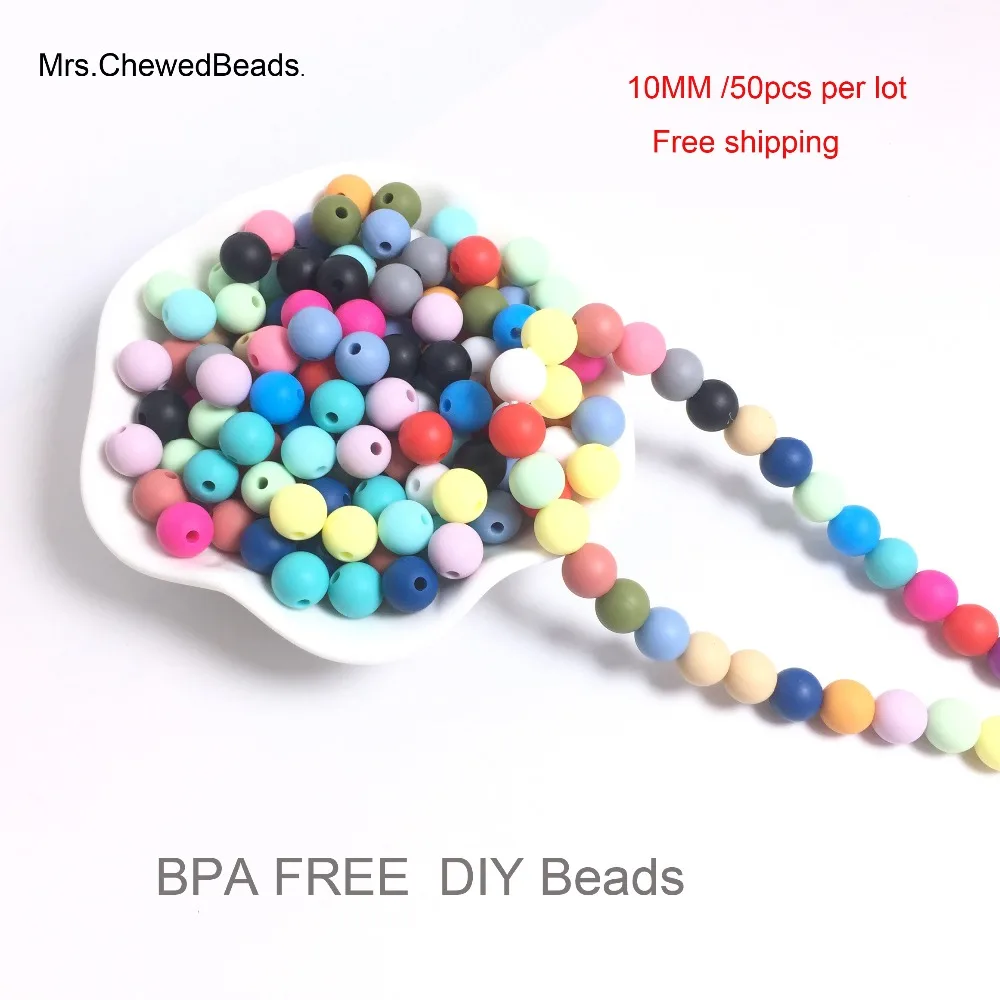 DIY 50 шт. силиконовые бусины 10 мм Экологичное Сенсорное ожерелье-прорезыватель пищевого класса Мама Кормящих DIY Ювелирные изделия Детские Силиконовые Прорезыватели