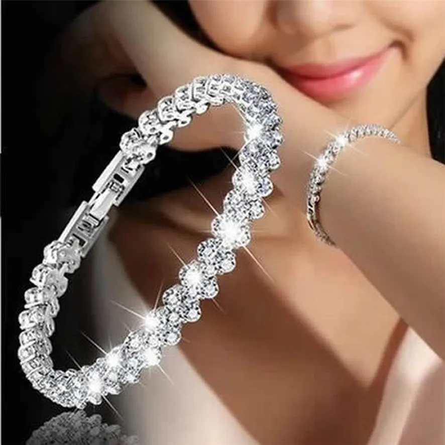 Женский браслет с кристаллами модный в римском стиле 1540 #1 2018|crystal bracelet|women braceletwomen
