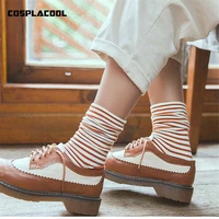 1 pair women socks new autumn winter japanese fashion harajuku colorful striped socks medias cotton thick warm long funny socks