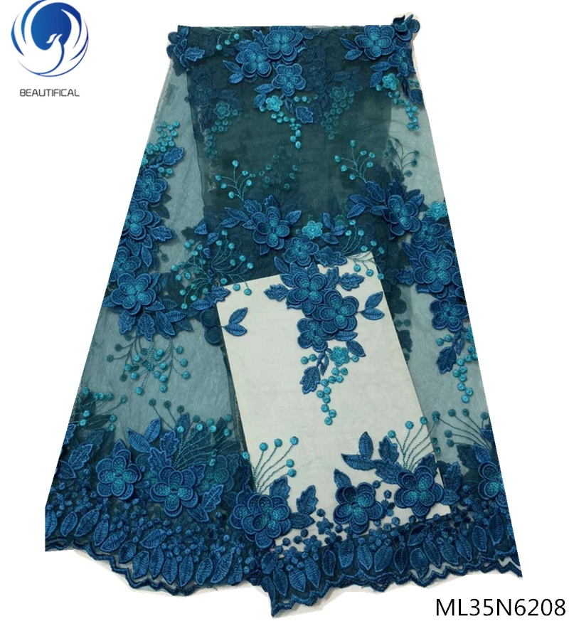 ML35N6208 BEAUTIFICAL 3d кружевная ткань французские кружева ткань 3d кружевная вышивка, аппликация Высокое качество Тюль французский 5 ярдов/партия для мужчин ML35N62 - Цвет: ML35N6208
