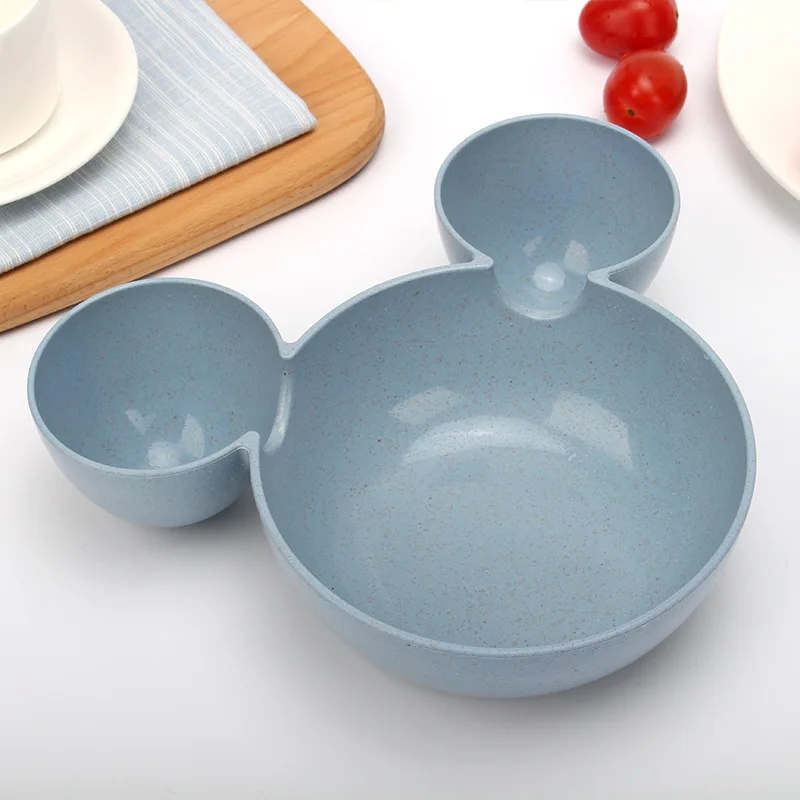 Solid Feeding Baby Bowl BPA Free Mickey Wheat Straw Dishes Children 's Rice | Мать и ребенок