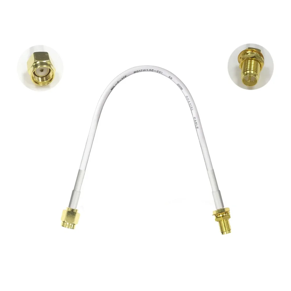 

1PC RP-SMA Male to RP-SMA female nut pigtail cable adapter plug 15/30/50/100cm low loss high quality wireless router