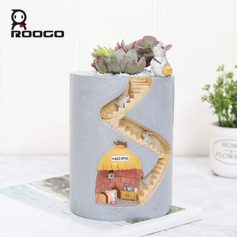 Смоляные горшки для цветов Roogo украшение дома и сада горшок сказочные суккуленты