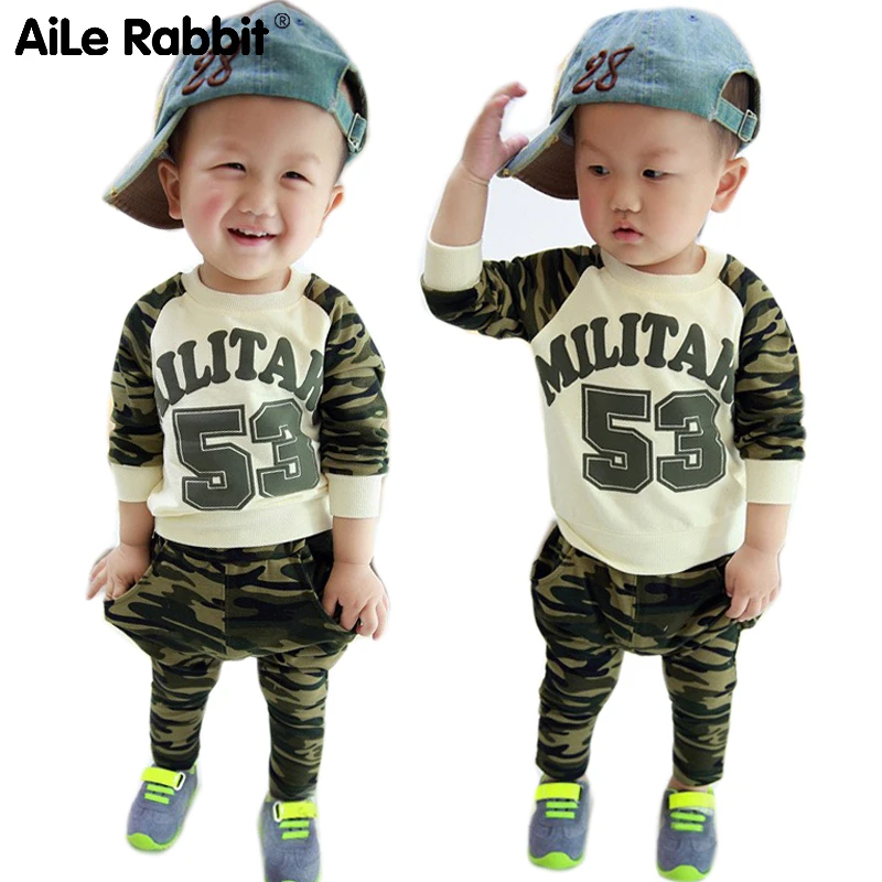 

Autumn Long Sleeve Boy Baby Clothes Set Top T-Shirt Pants 2 Piece Camouflage Set Children's Sports Clothes k1