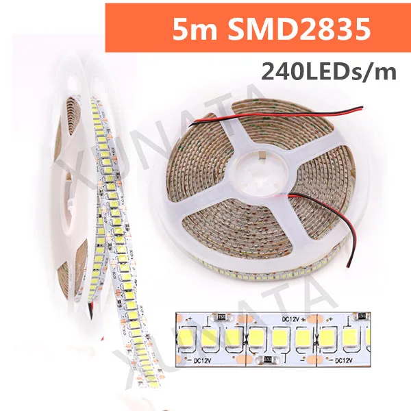 2835 5m 1200leds 5 м/лот DC 12 В 120 светодиодов/м супер яркий SMD 5630 5730 светильник s 5050 2835 5054 водонепроницаемая гибкая ленточная лампа светодиодный светильник - Испускаемый цвет: 2835 5m 1200leds