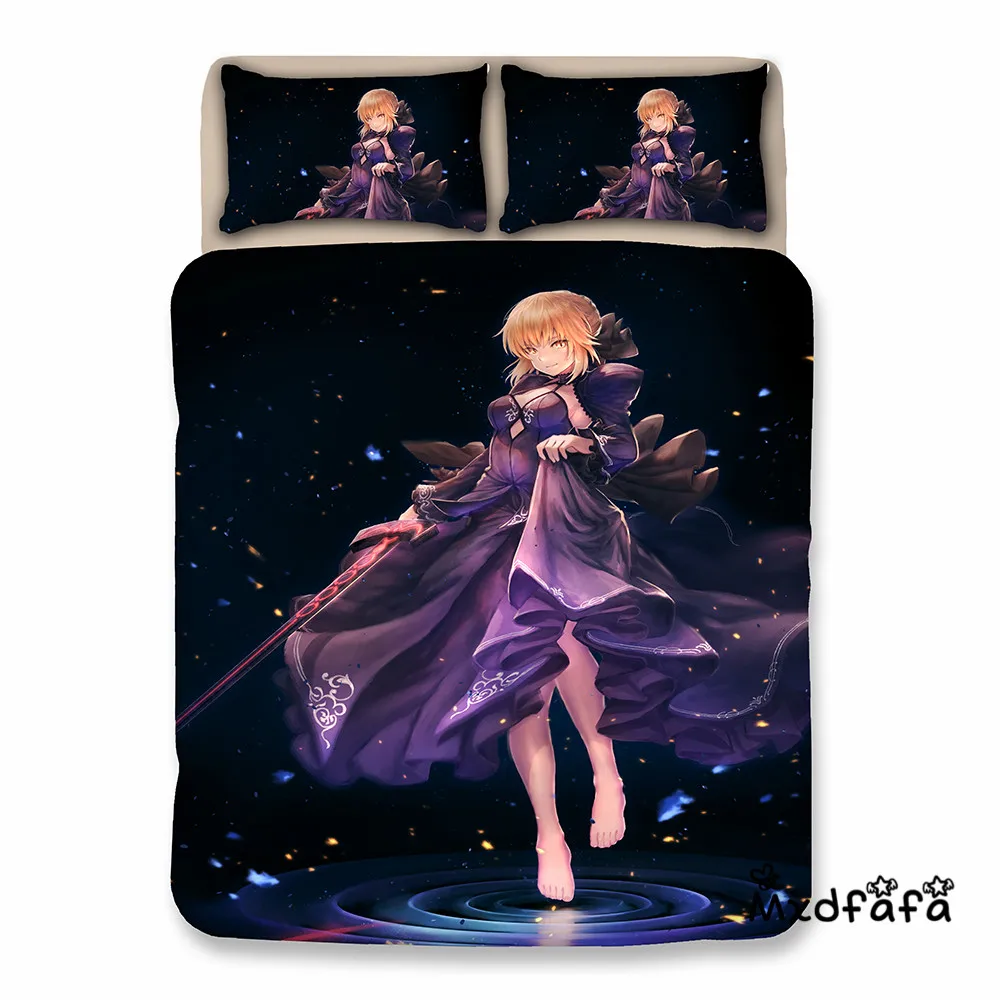 Комплект постельного белья с рисунком в стиле аниме Fate Grand Order выполнен