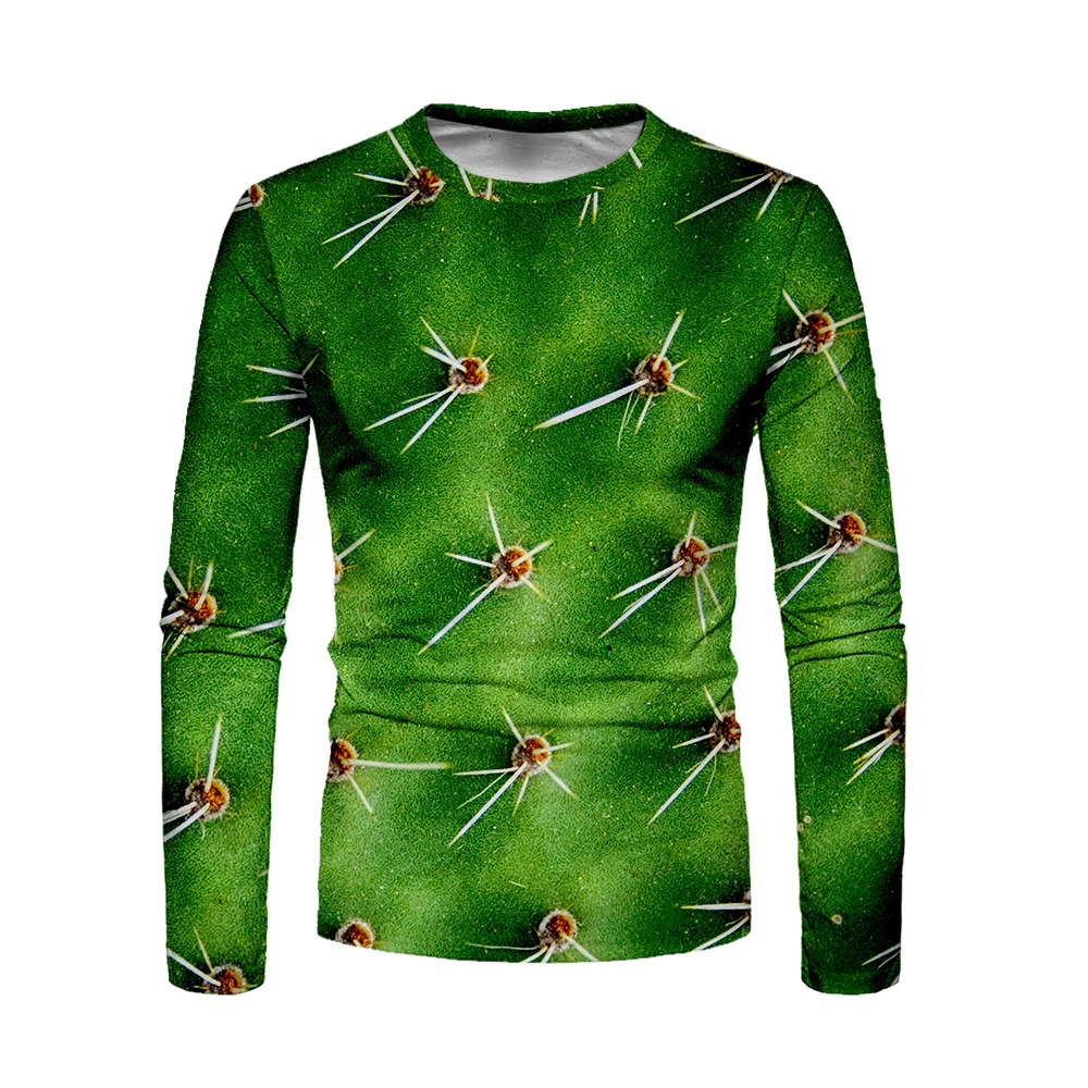 Fruit Long Sleeve T shirt Streetwear Cosplay Multi-color Vegetation 3D t-shirt Men Spring Autumn Harajuku Unique Home | Мужская одежда
