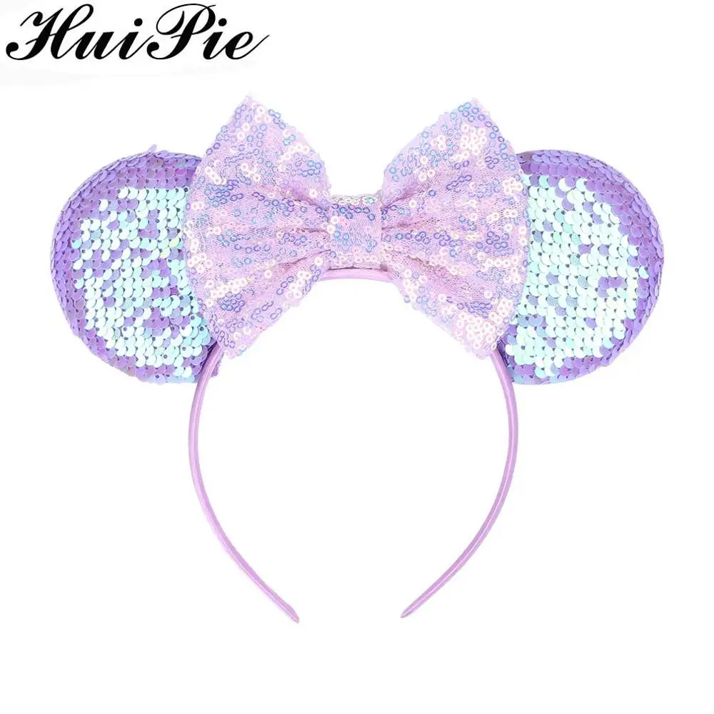 Shiny Sequins Hair Bow Mermaid Rainbow Women/Girl 3.3&quot Flip 2020 Ears Headband Hairband For Girl Accessories | Аксессуары для