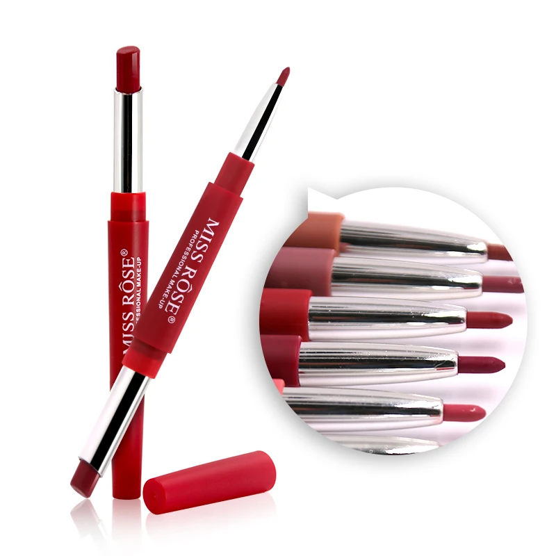 Double-headed Dual-function Lipstick Moisturizing Waterproof Lipsticks Matte Lips Makeup Lip StickMiss Rose |
