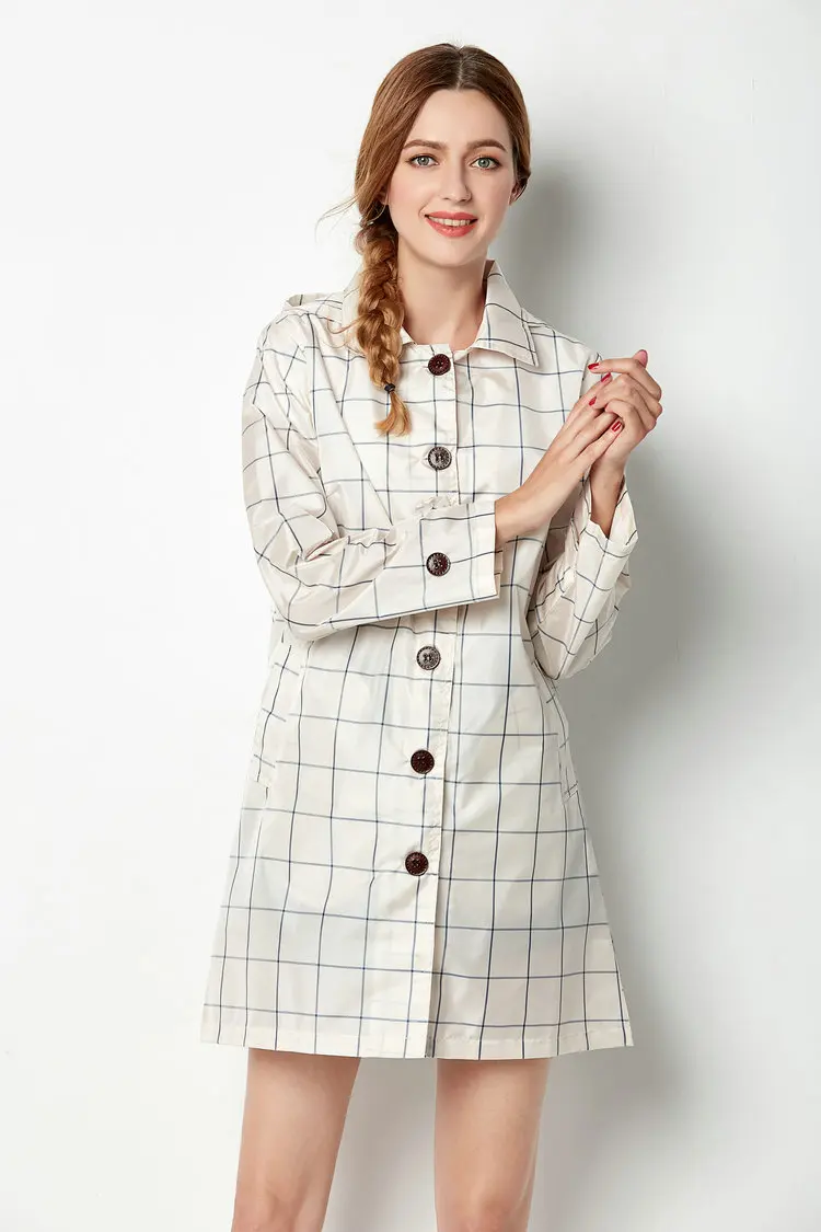 дождевик 2018 новая квадратная сетка Для женщин плащ ветрозащитный