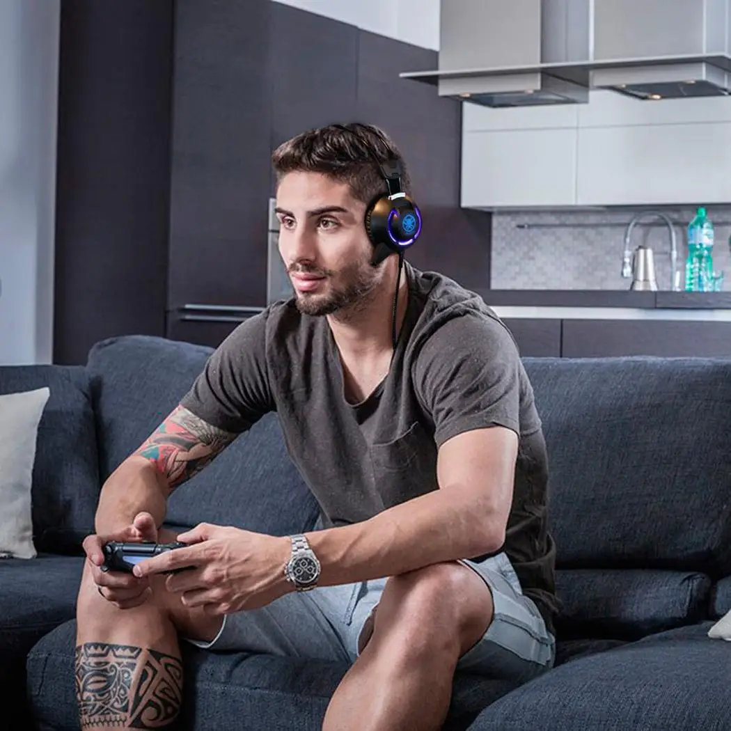 USB светодиодный свет игры гарнитура для ПК PLEXTONE Gaming 50 мм PC835 тетрадь компьютер