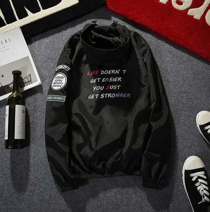 Мужская и женская летняя куртка с капюшоном тонкая ветровка в стиле хип хоп