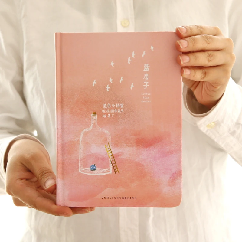 

Beautiful Color Pages Notebook Little Blue House Diary Book Korea Stationery School Supplies 6526