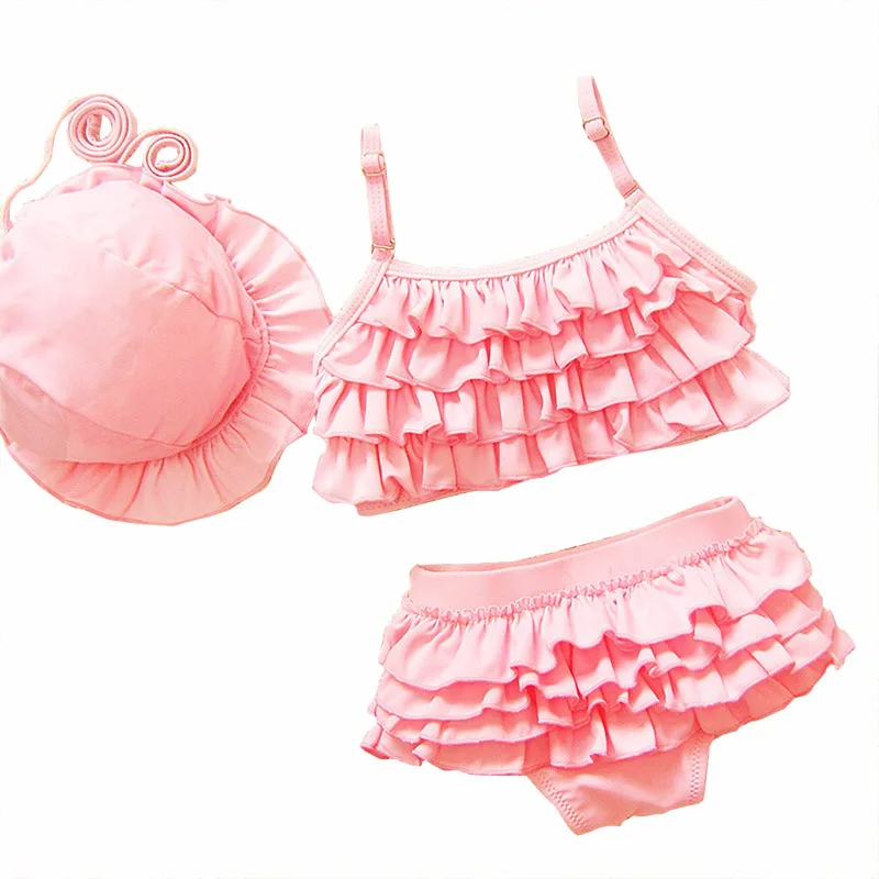 3 шт. детские купальники falbala для девочек бикини infantil Купальник девушки новый